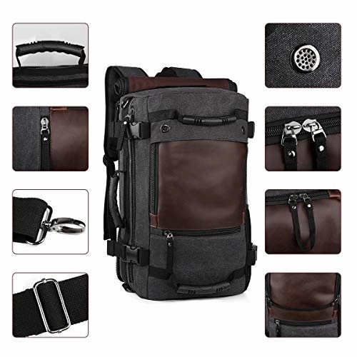 Ibagbar Canvas Backpack Travel Bag Hiking Bag Rucksack Duffel Bag Laptop Backpack Computer Bag