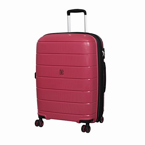 It Luggage 21.3" Asteroid 8-Wheel Hardside Expandable Carry-On, Rose Red