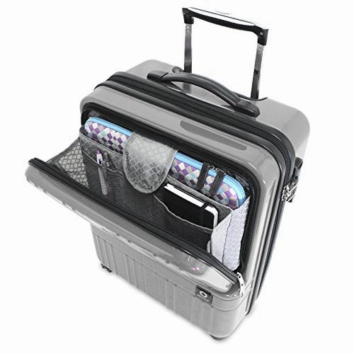 J World New York Cue Polycarbonate Hardside Carry-On Luggage, Silver