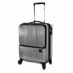 J World New York Cue Polycarbonate Hardside Carry-On Luggage, Silver