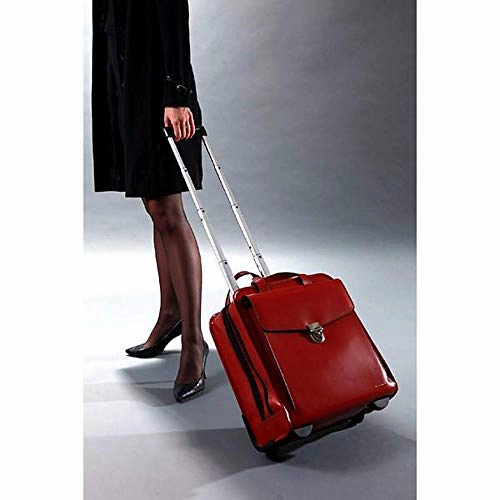 Jack Georges Milano Collection Womens Rolling Laptop Briefcase in Cognac