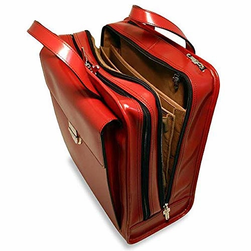 Jack Georges Milano Collection Womens Rolling Laptop Briefcase in Cognac