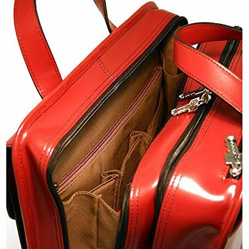 Jack Georges Milano Collection Womens Rolling Laptop Briefcase in Cognac