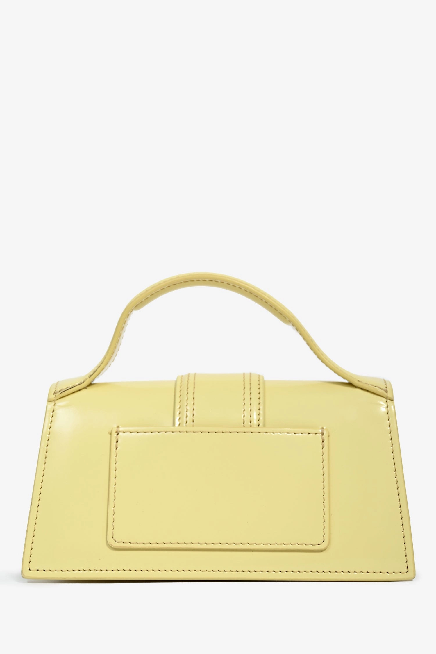 Jacquemus Pale Yellow Leather Les Classiques 'The Bambino' Bag with Strap