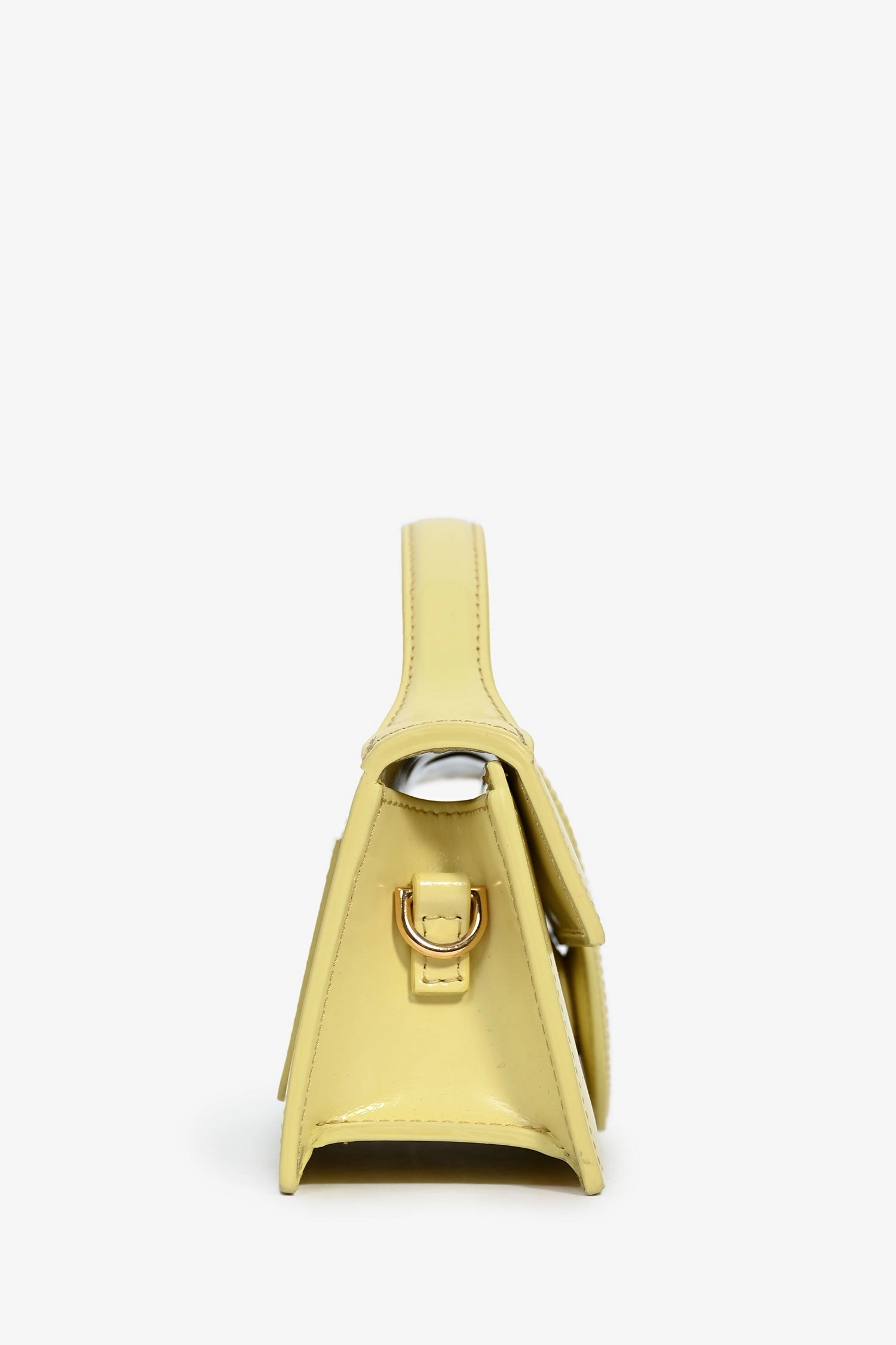 Jacquemus Pale Yellow Leather Les Classiques 'The Bambino' Bag with Strap