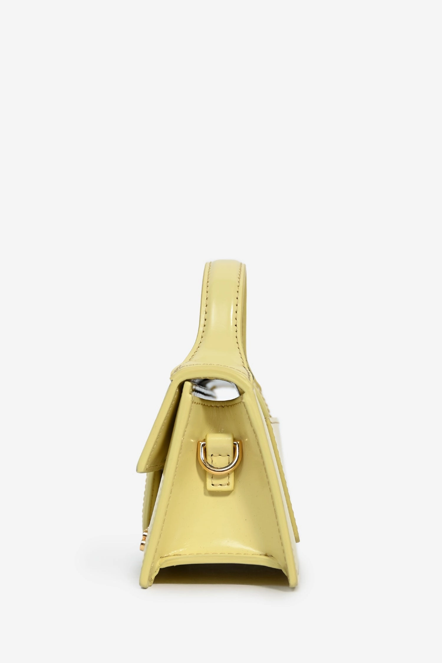 Jacquemus Pale Yellow Leather Les Classiques 'The Bambino' Bag with Strap