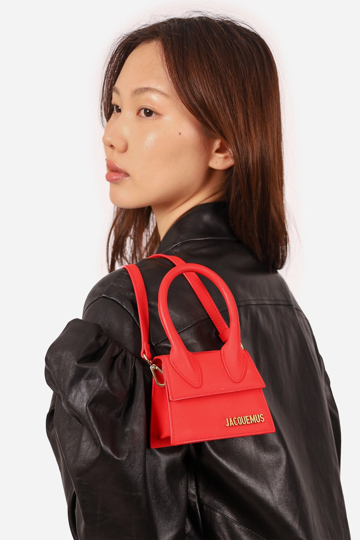 Jacquemus red Leather Le Chiquito Mini Top Handle with Strap