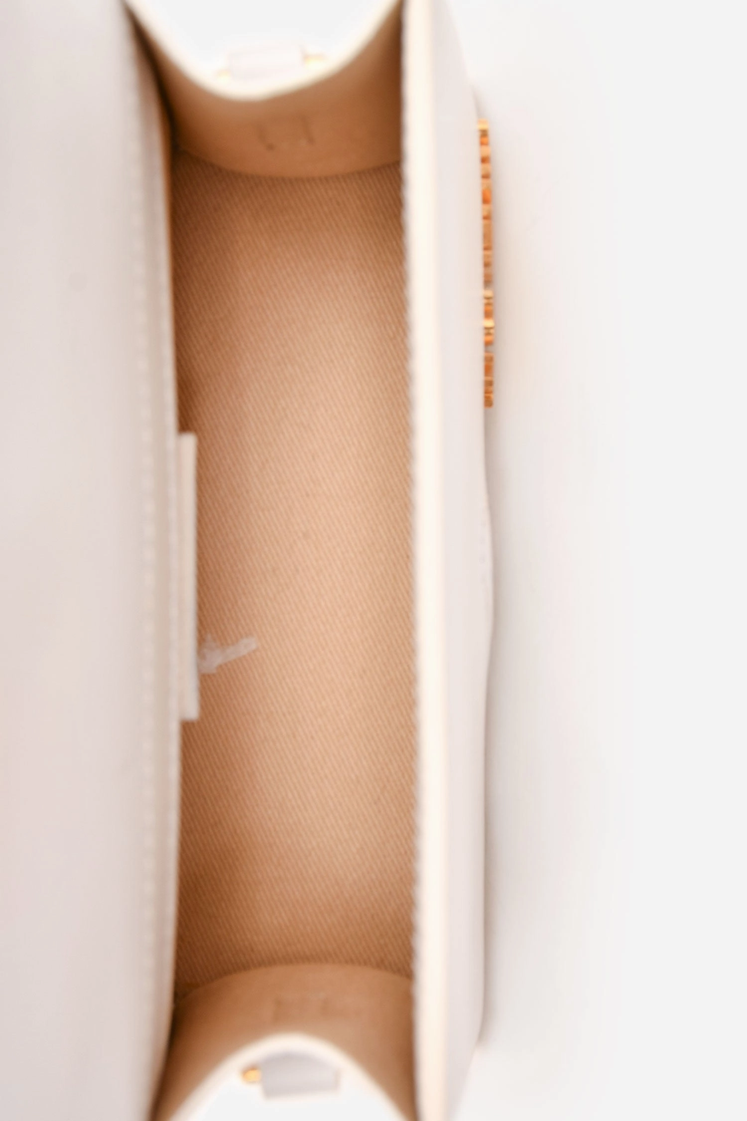 Jacquemus White Leather Les Classiques 'The Bambino' Bag with Strap