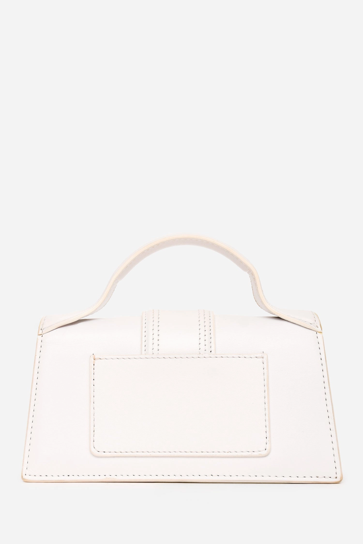 Jacquemus White Leather Les Classiques 'The Bambino' Bag with Strap
