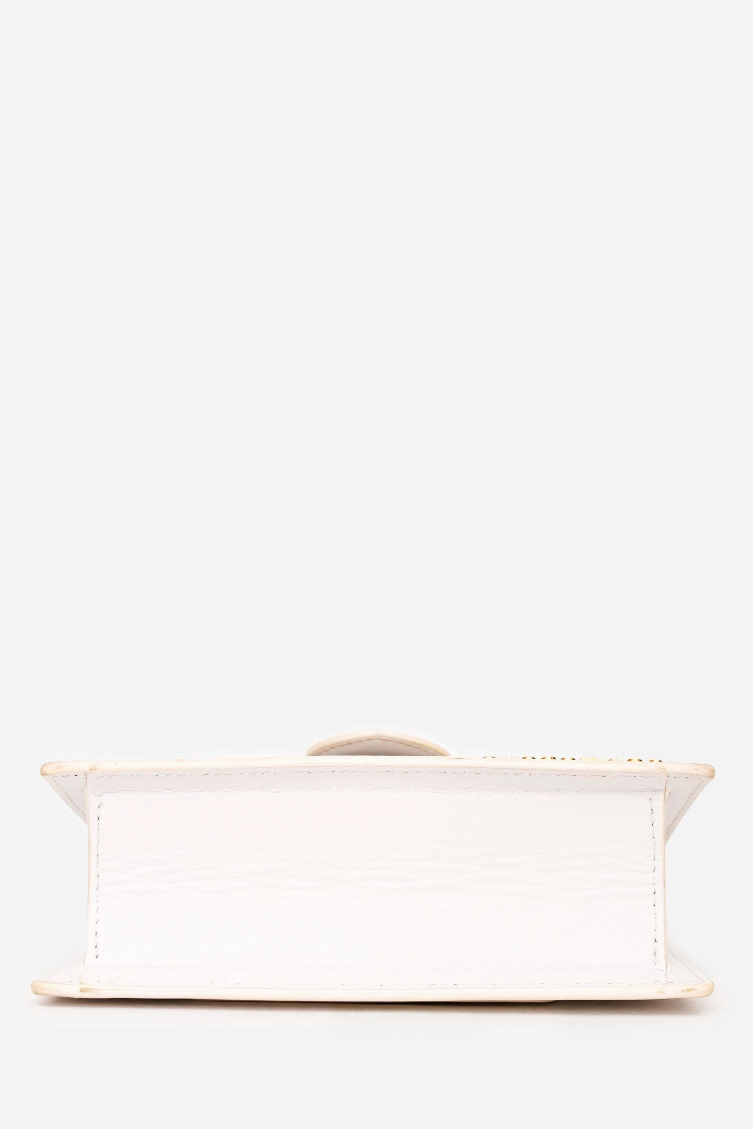 Jacquemus White Leather Les Classiques 'The Bambino' Bag with Strap