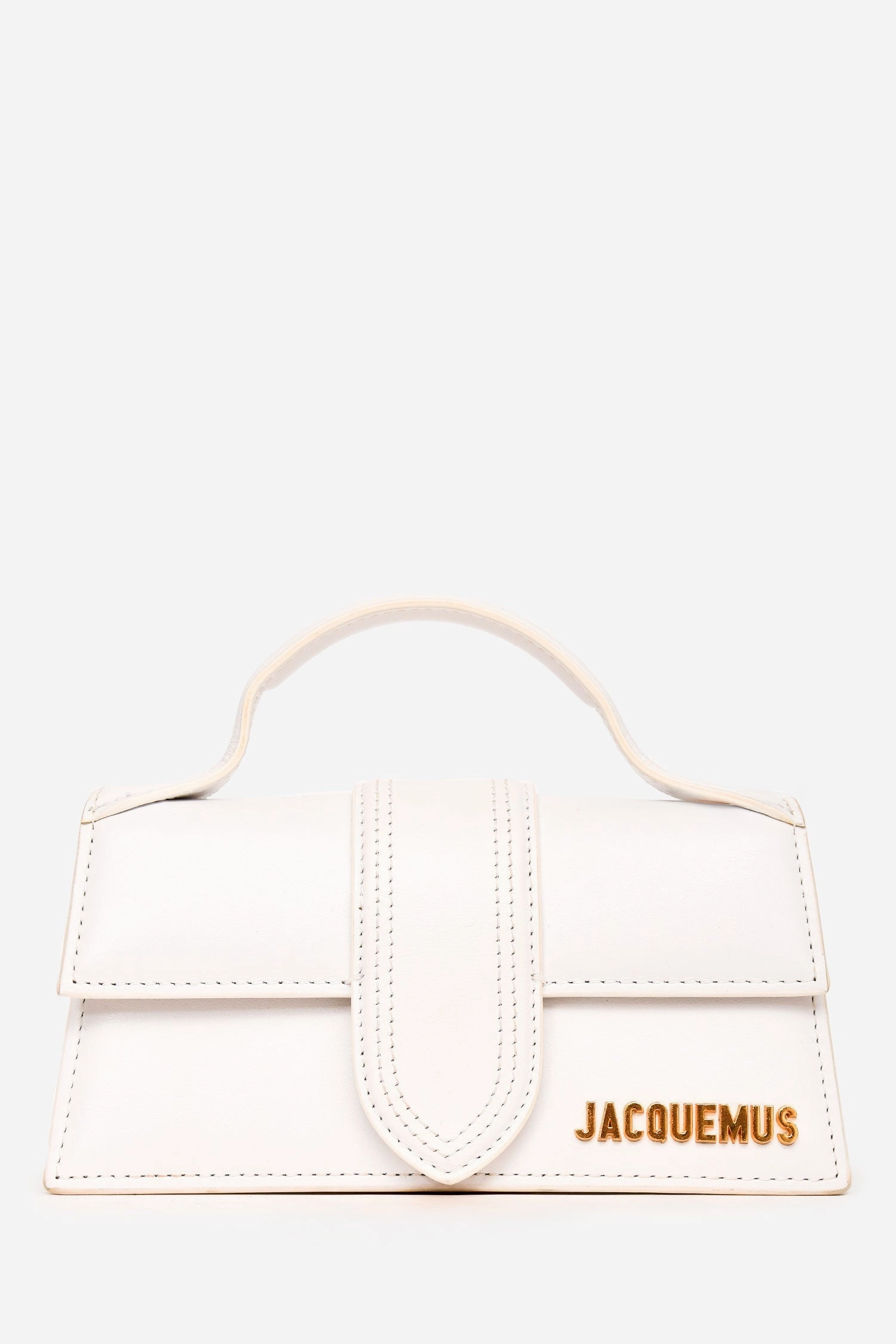 Jacquemus White Leather Les Classiques 'The Bambino' Bag with Strap