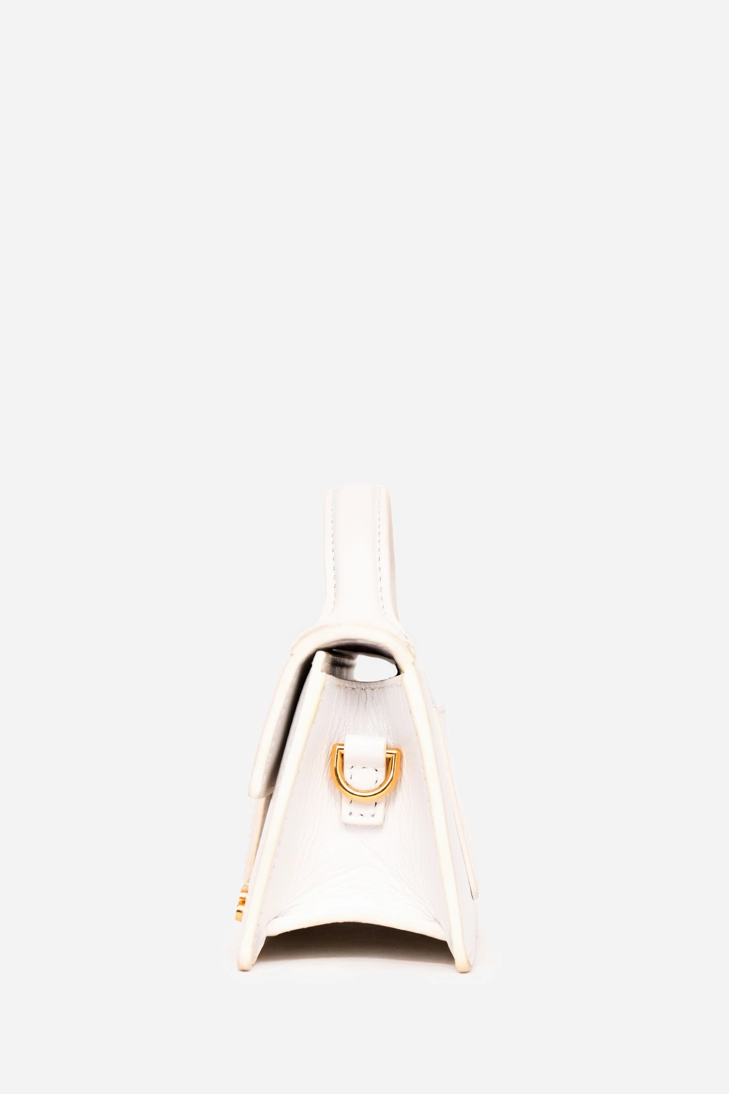 Jacquemus White Leather Les Classiques 'The Bambino' Bag with Strap