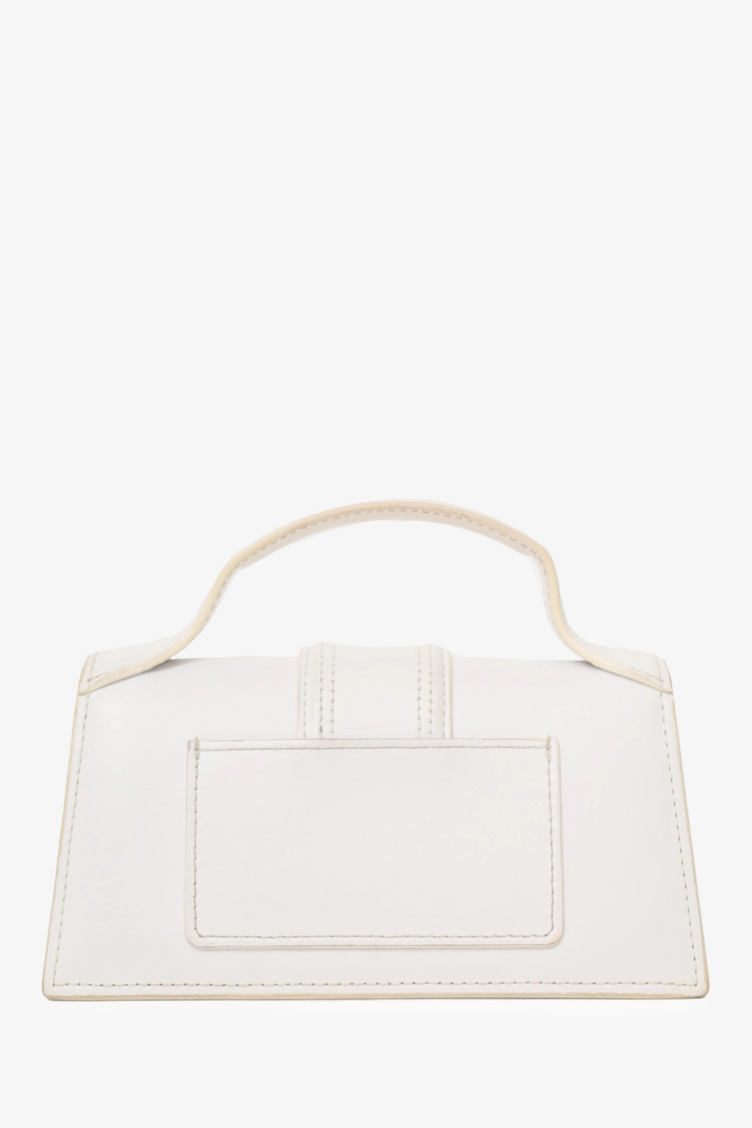 Jacquemus White Leather Les Classiques 'The Bambino' Bag with Strap
