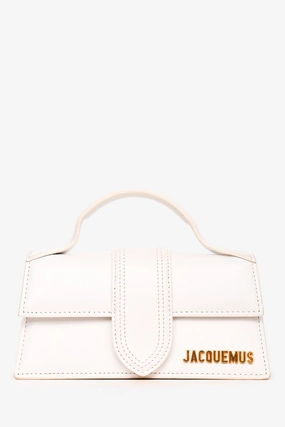 Jacquemus White Leather Les Classiques 'The Bambino' Bag with Strap