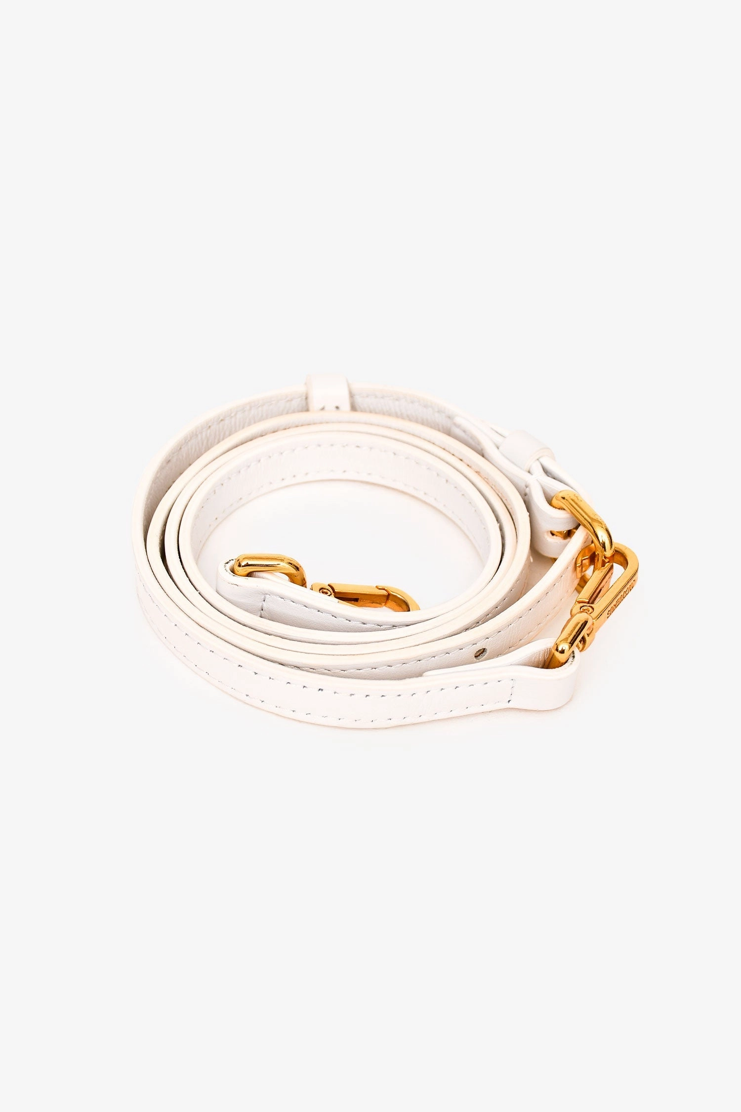 Jacquemus White Leather Les Classiques 'The Bambino' Bag with Strap