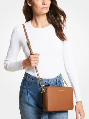 Jet Set Large Saffiano Leather Crossbody Bag