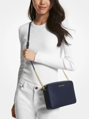 Jet Set Large Saffiano Leather Crossbody Bag