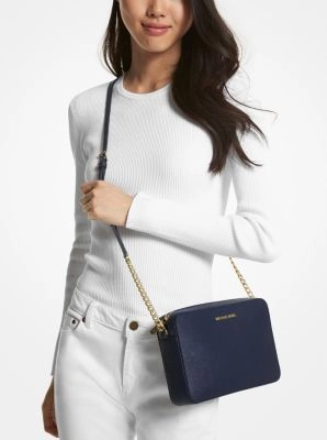 Jet Set Large Saffiano Leather Crossbody Bag