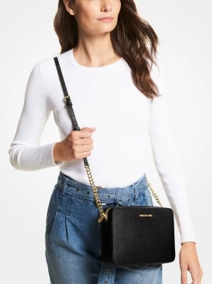 Jet Set Large Saffiano Leather Crossbody Bag