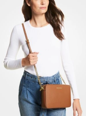 Jet Set Large Saffiano Leather Crossbody Bag
