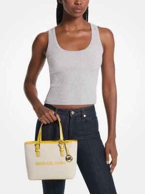Jet Set Travel Extra-Small Canvas Top-Zip Tote Bag
