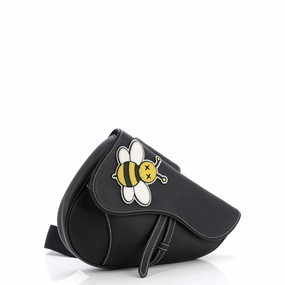 KAWS Saddle Crossbody Bag Leather with Applique