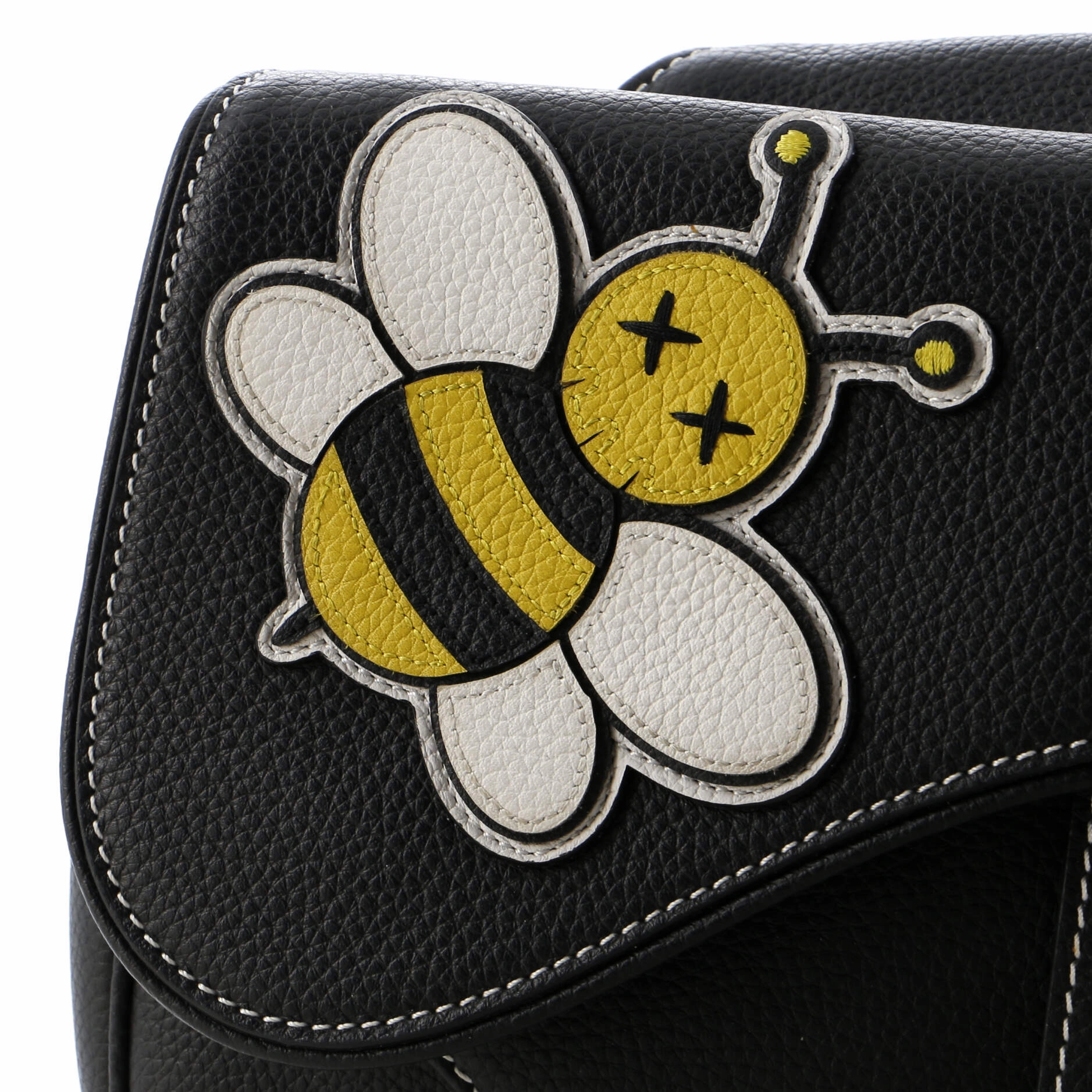KAWS Saddle Crossbody Bag Leather with Applique