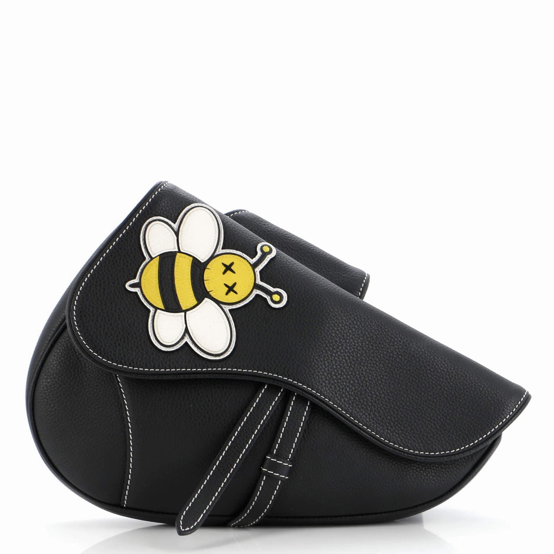KAWS Saddle Crossbody Bag Leather with Applique