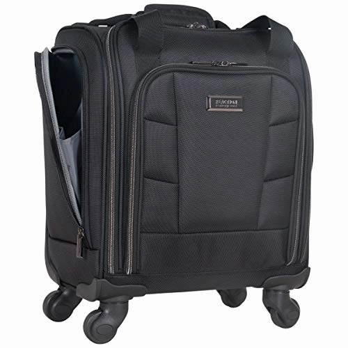 Kenneth Cole Reaction 18" Lightweight Multi-Pocket Anti-Theft RFID 14.1" Laptop & Tablet Underseater Carry-On with USB Charging Port, Black