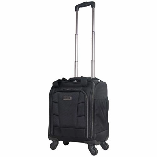 Kenneth Cole Reaction 18" Lightweight Multi-Pocket Anti-Theft RFID 14.1" Laptop & Tablet Underseater Carry-On with USB Charging Port, Black