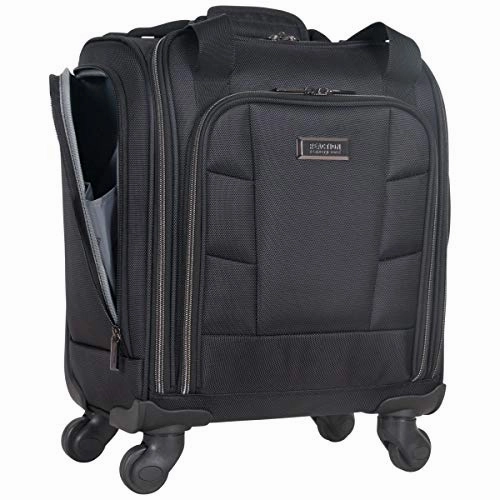 Kenneth Cole Reaction 18" Lightweight Multi-Pocket Anti-Theft RFID 14.1" Laptop & Tablet Underseater Carry-On with USB Charging Port, Black