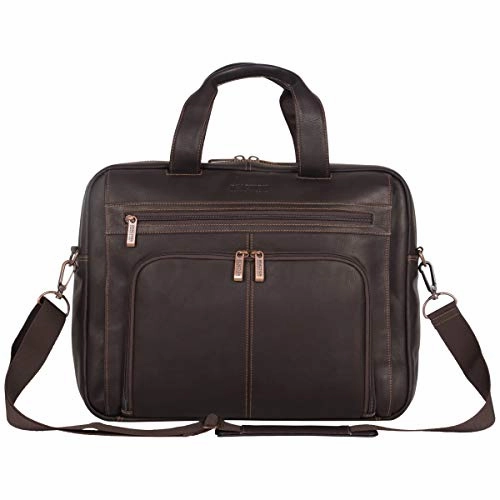 Kenneth Cole Reaction Colombian Leather Laptop Portfolio - EXCLUSIVE - Brown