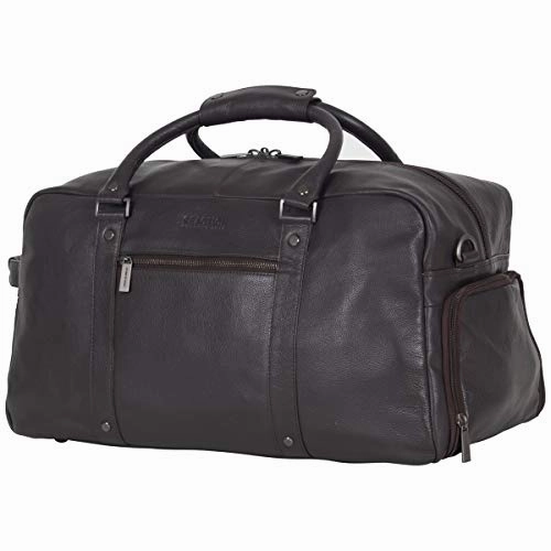 Kenneth Cole Reaction Men's 20" Leather Top Zip Travel with RFID Duffel Bag Brown One Size