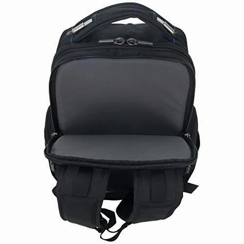 Kenneth Cole Reaction Polyester Triple Compartment 17" Laptop Business Backpack with Techni-Cole RFID, Black One Size