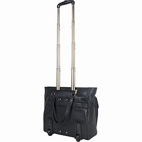 Kenneth Cole Reaction Runway Call Pebbled Faux Leather Wheeled 15 Laptop Business Tote, Black