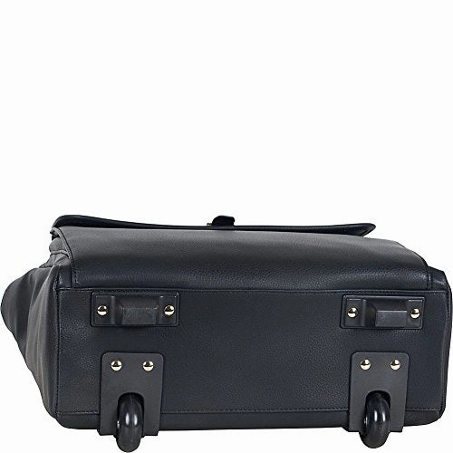 Kenneth Cole Reaction Runway Call Pebbled Faux Leather Wheeled 15 Laptop Business Tote, Black