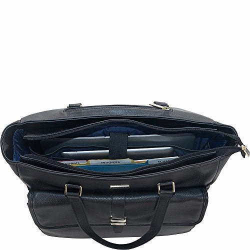 Kenneth Cole Reaction Runway Call Pebbled Faux Leather Wheeled 15 Laptop Business Tote, Black