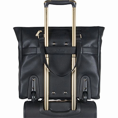 Kenneth Cole Reaction Runway Call Pebbled Faux Leather Wheeled 15 Laptop Business Tote, Black