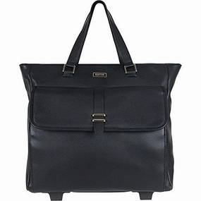 Kenneth Cole Reaction Runway Call Pebbled Faux Leather Wheeled 15 Laptop Business Tote, Black