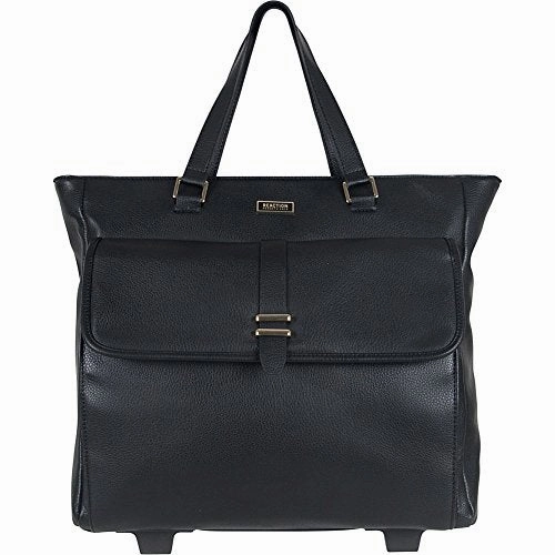 Kenneth Cole Reaction Runway Call Pebbled Faux Leather Wheeled 15 Laptop Business Tote, Black