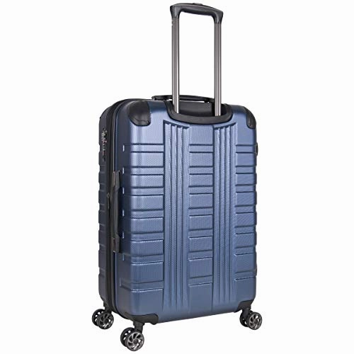 Kenneth Cole Reaction Scott's Corner 24" Lightweight Hardside Expandable 8-Wheel Spinner Checked Suitcase with TSA Lock, Navy