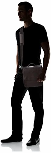 Kenneth Cole Reaction Travelier Satchel Messenger Vegan Leather Laptop Computer Shoulder Bags, Brown, 15.6"