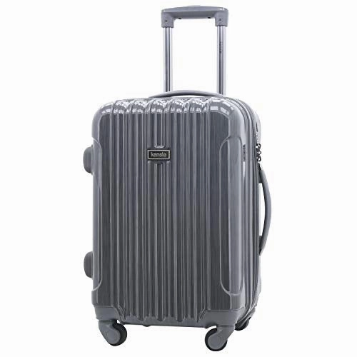 kensie Women's Alma Hardside Spinner Luggage, Gun Metal, Carry-On 20-Inch