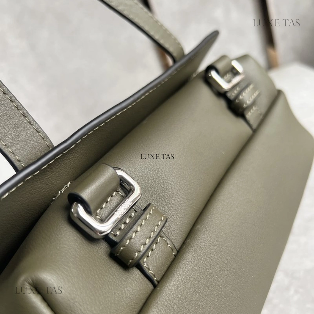 Khaki Green Xs Military Messenger Bag In Supple Smooth Calfskin And Jacquard Leather Crossbody Bag for Men