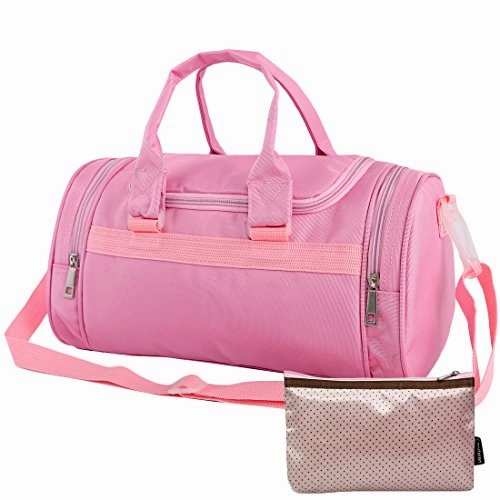 Kilofly Girls Ballerina Ballet Dance Duffel Crossbody Bag   Cosmetic Pouch Set