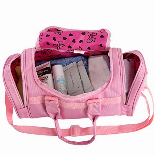 Kilofly Girls Ballerina Ballet Dance Duffel Crossbody Bag   Cosmetic Pouch Set