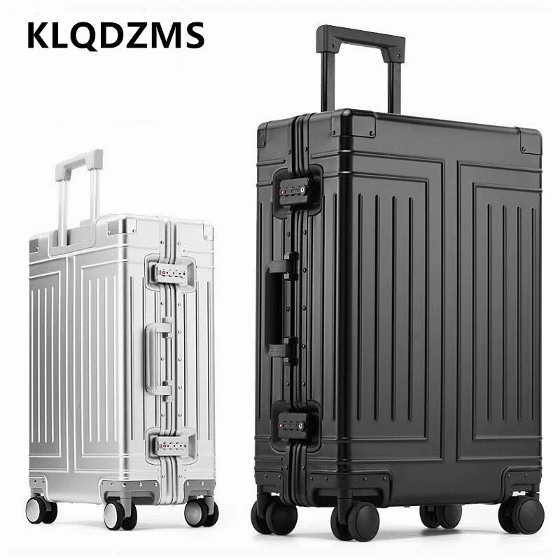 KLQDZMS Carry-on Luggage 29 Inches All Aluminum Magnesium Alloy Trolley Case 20 "Men's Boarding Box 24 "26 Cabin Suitcase