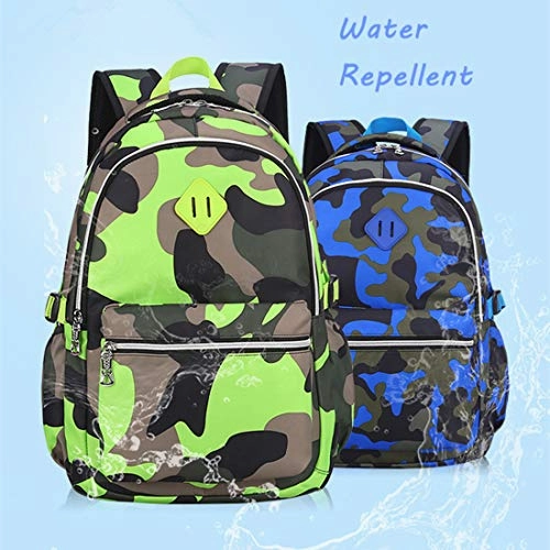 Ladyzone Camo School Backpack Lightweight Schoolbag Travel Camp Outdoor Daypack (Camouflage BlueNS)