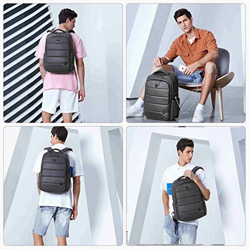 Laptop Backpack 17 Inch Travel Computer Pack Bag with USB Charging Port Waterproof Oxford College