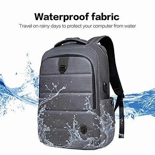 Laptop Backpack 17 Inch Travel Computer Pack Bag with USB Charging Port Waterproof Oxford College